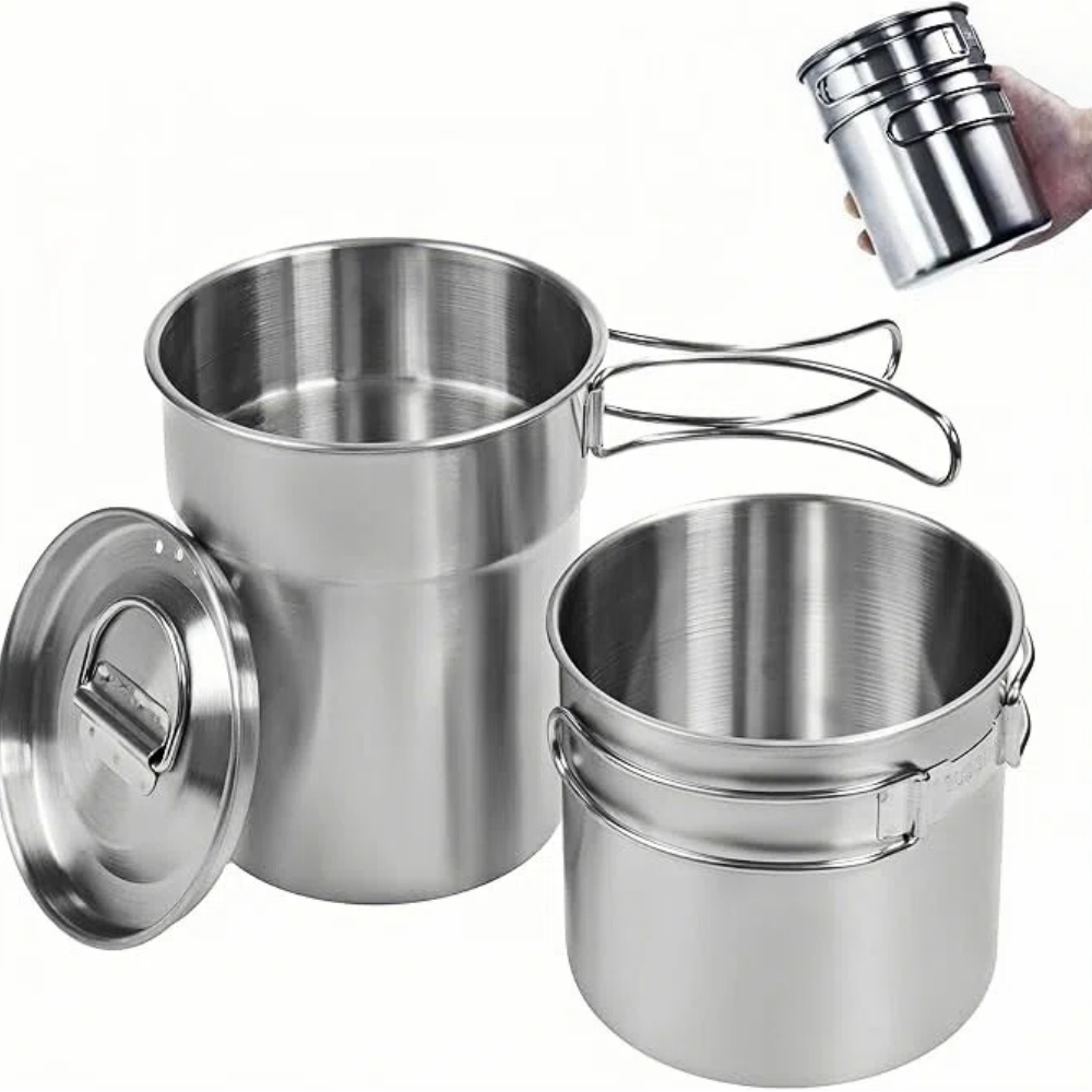 Camping Cooking Unit - Tazas plegables para acampar, ollas para