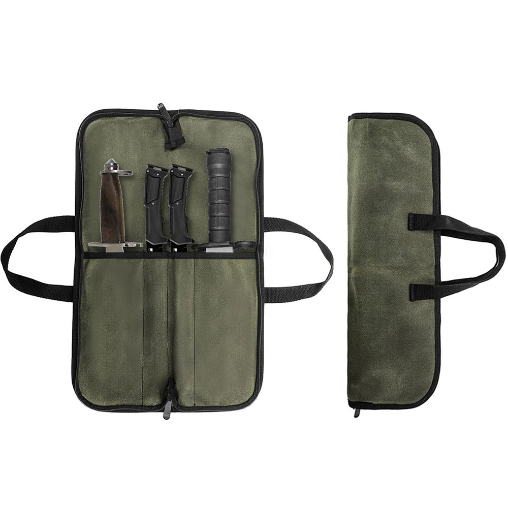 Camping Cooking Utensil Bag - Bolsa Enrollable para Cuchillos de Lona