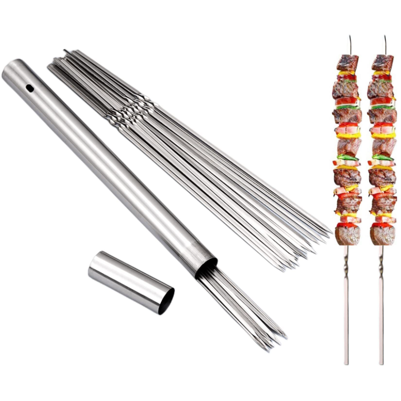 Camping Cooking Youtube - Brocheta de barbacoa de acero inoxidable,