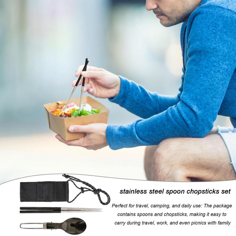 Camping Cooking Cutlery Set - Palillos de cuchara plegables para viaje,