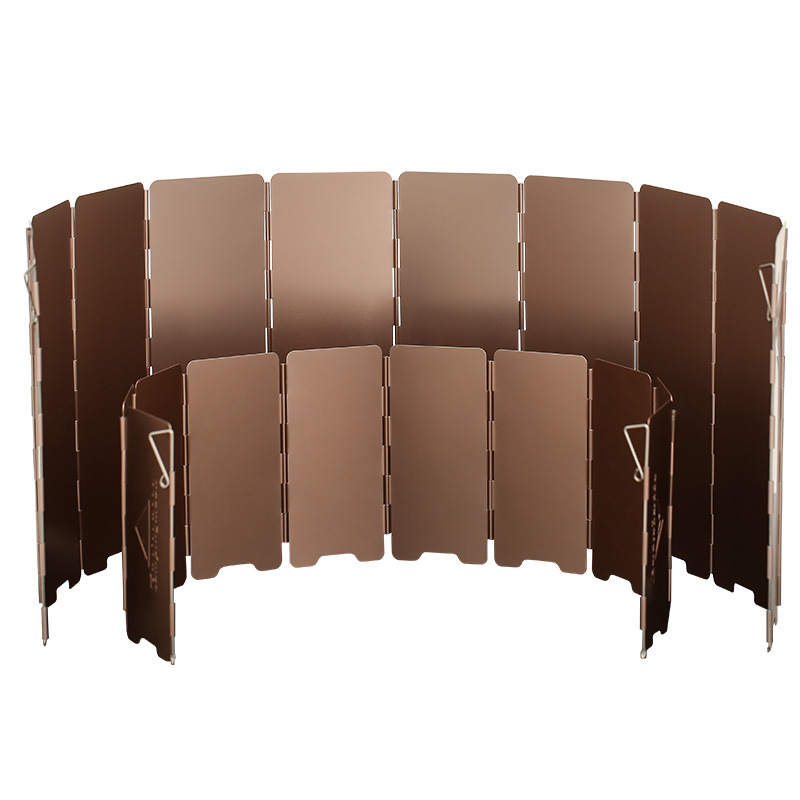 Camping Cooking Windscreen - 10 placas de color bronce plegable