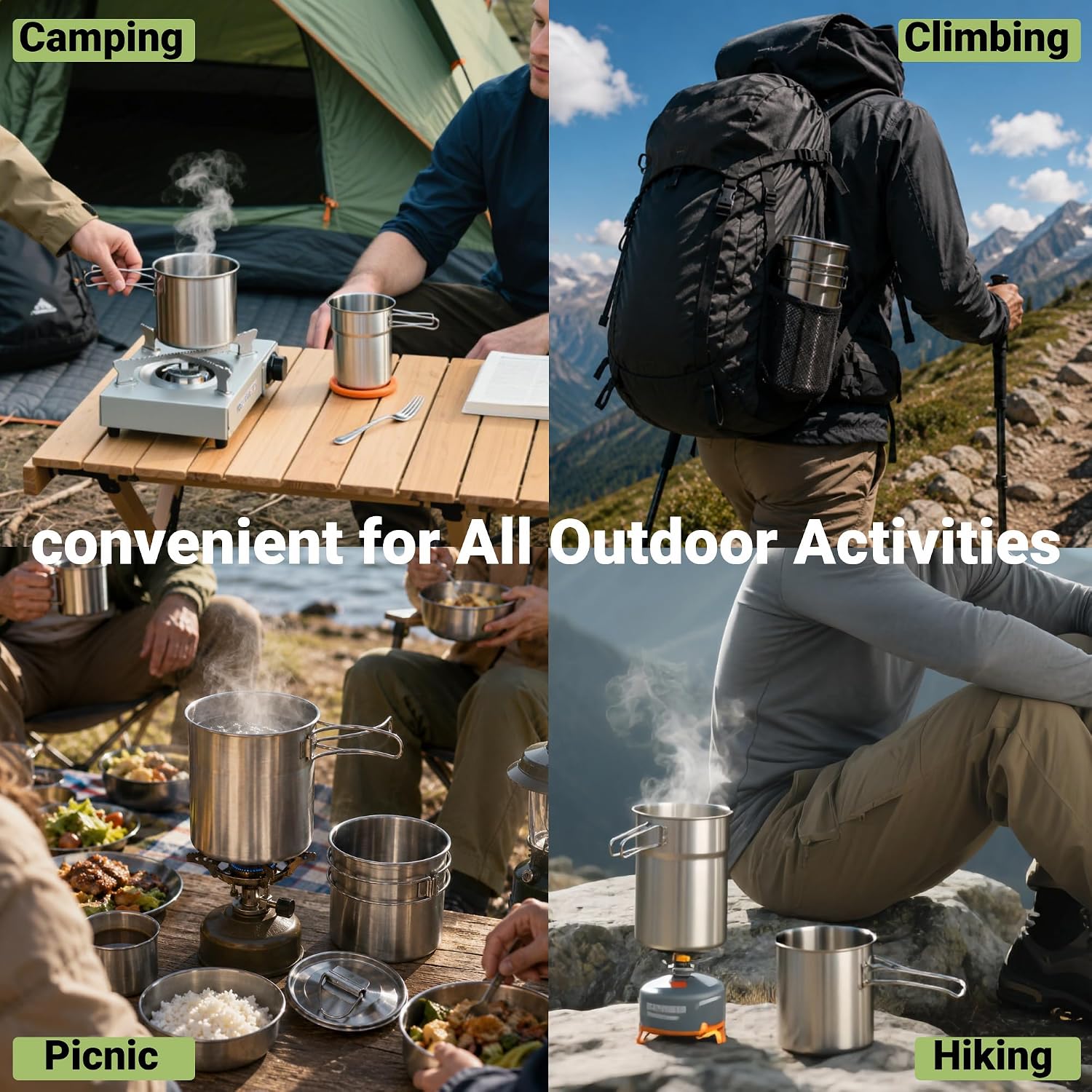 Tazas plegables para acampar,  - Camping Cooking Unit reseña y precio