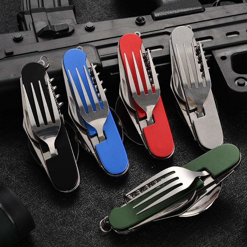 Vajilla plegable 4 en 1, utens - Camping Cooking Knives reseña y precio