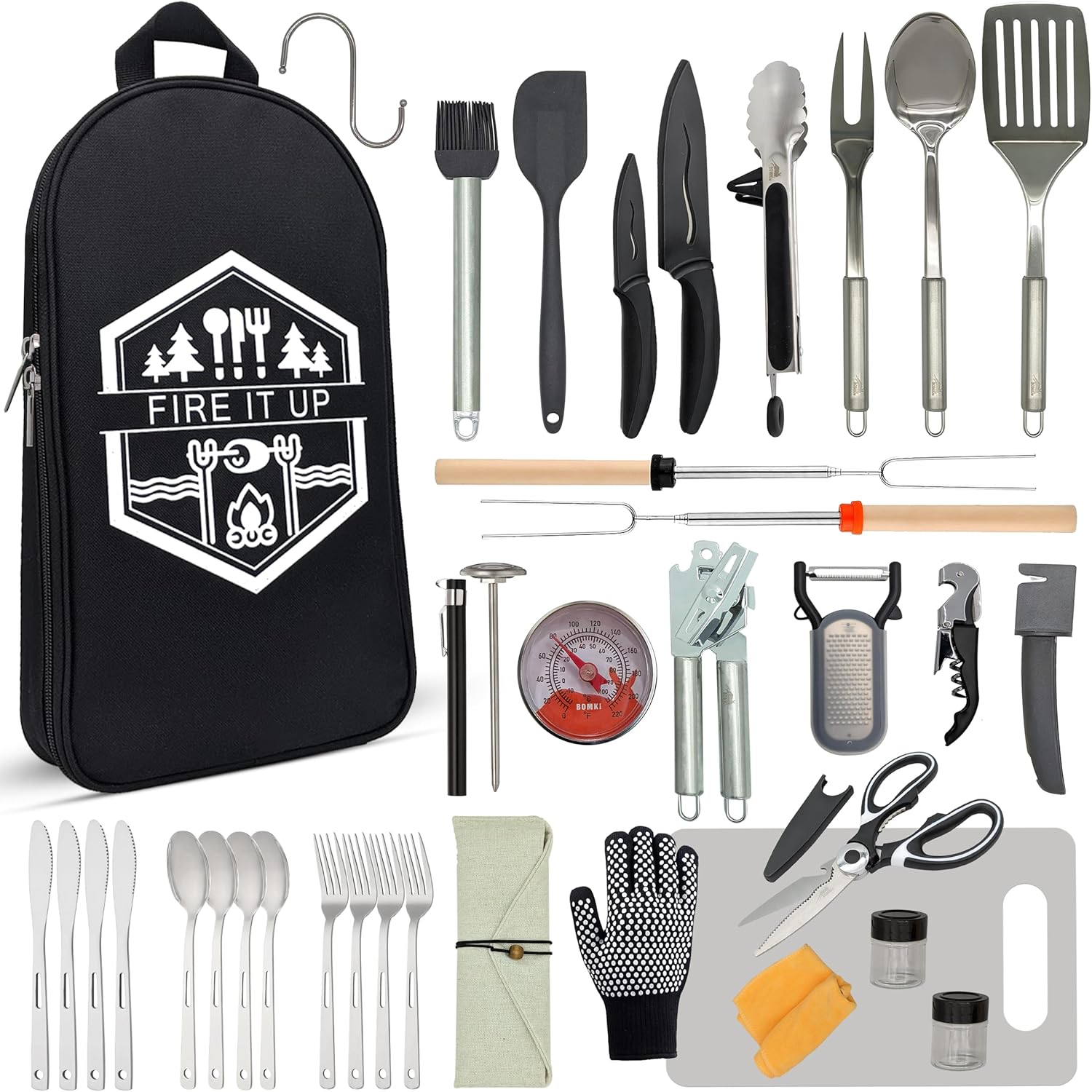Juego de utensilios de cocina  - Camping Cooking Essentials Kit reseña y precio