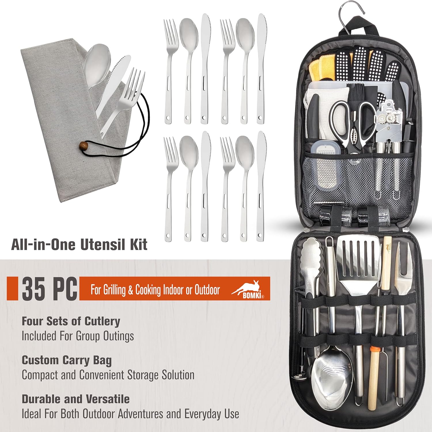 Juego de utensilios de cocina  - Camping Cooking Essentials Kit reseña y precio
