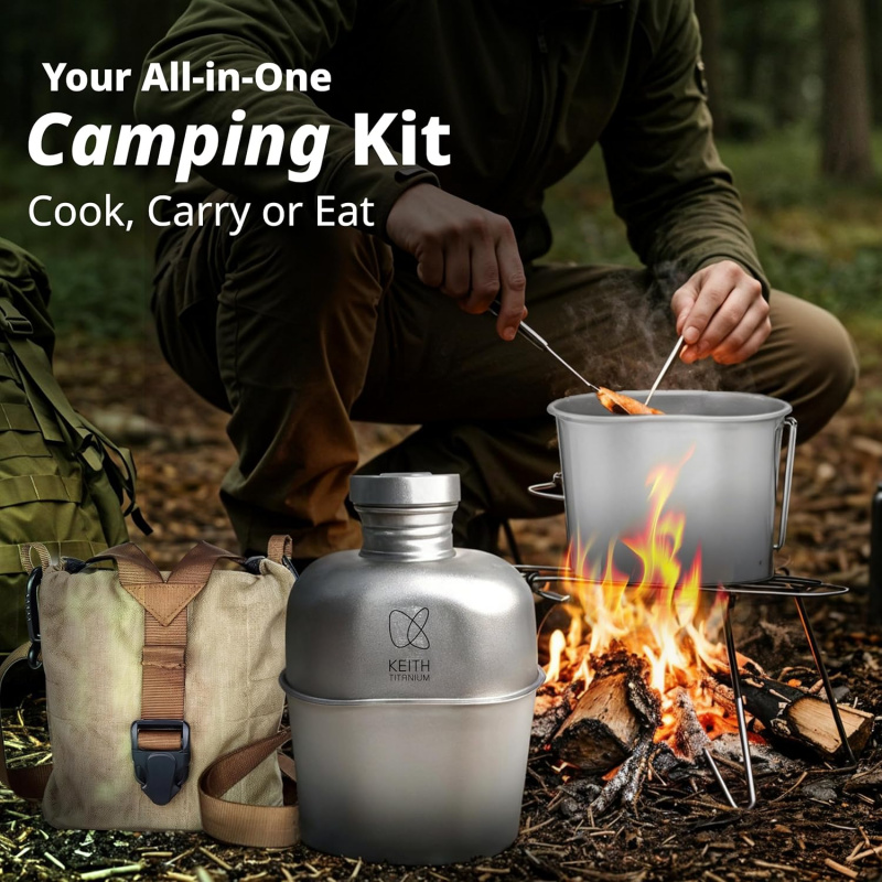 Botella de titanio Keith para  - Camping Cooking Kit reseña y precio