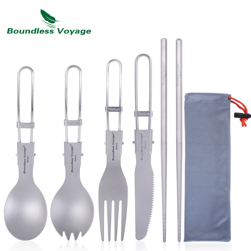 Cubiertos de titanio para acam - Camping Cooking Cutlery Set reseña y precio