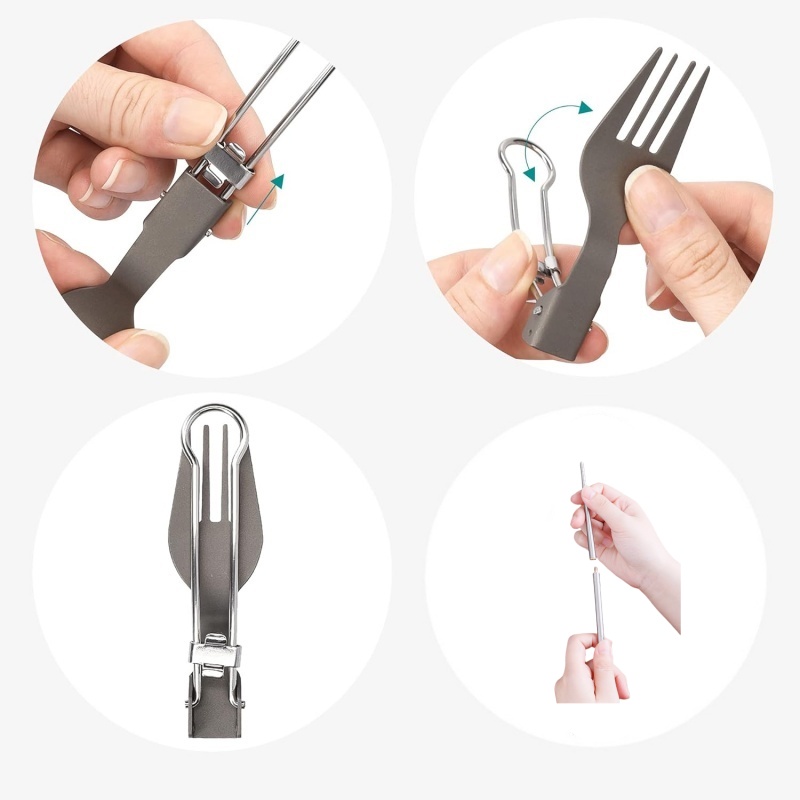 Juego de Cubiertos Plegables d - Camping Cooking Cutlery Set reseña y precio