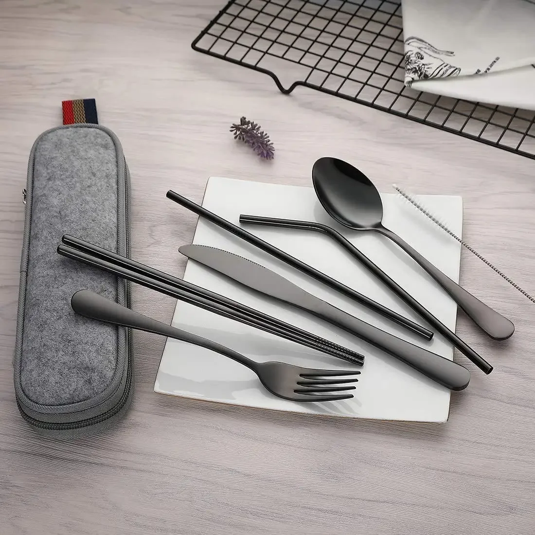 8 unids/set vajilla juego de c - Camping Cooking Cutlery Set reseña y precio